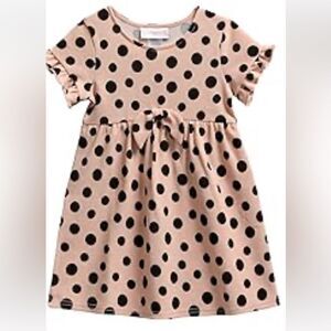 Sweet Heart Rose pink and black polka dot dress 18 months EUC